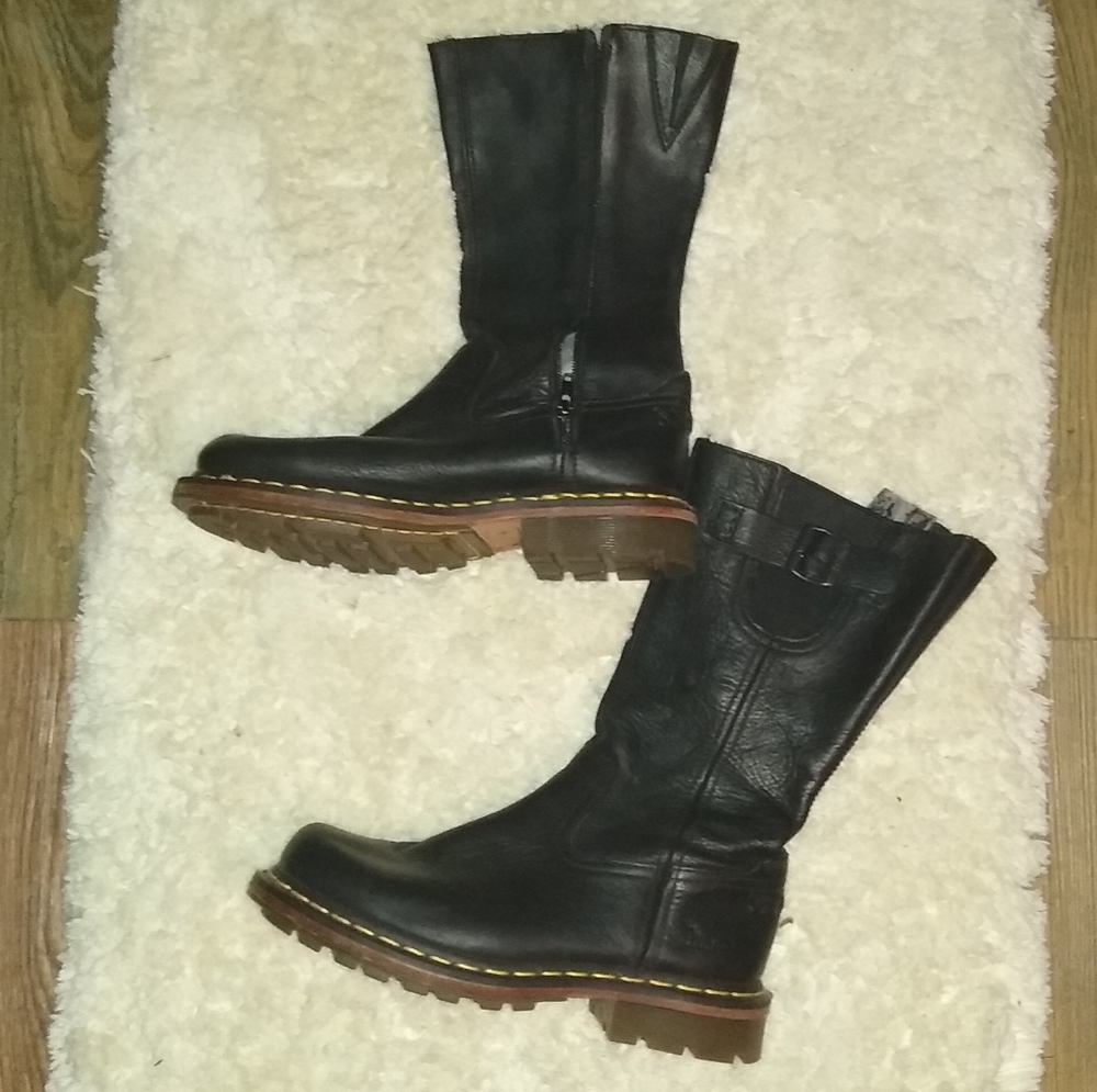Doc Marten Dr Martin Black Zip Up Motorcycle Boots
